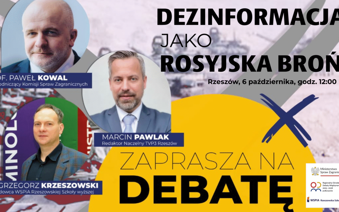 Dezinformacja jako rosyjska broń – otwarta debata w Rzeszowie